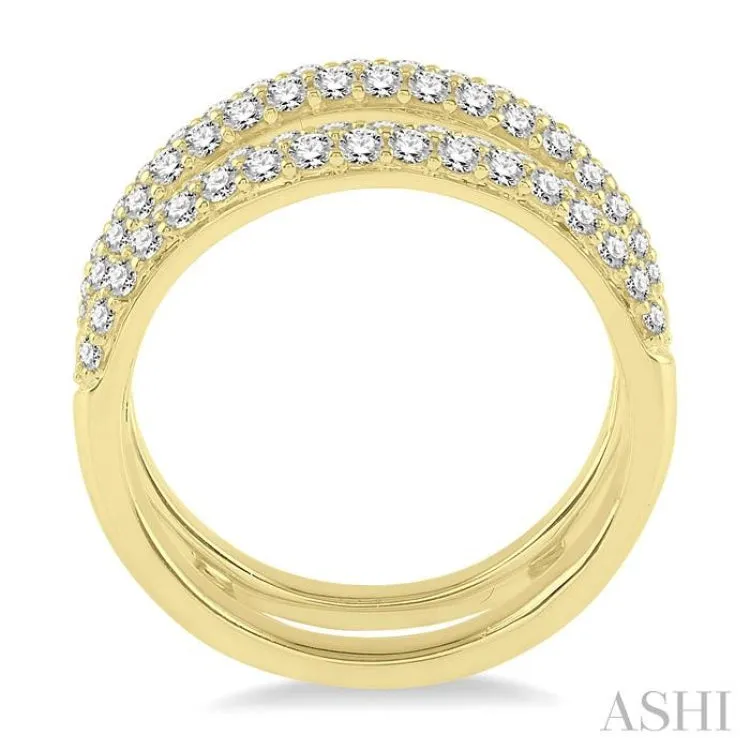 1 Ctw Round Cut Diamond Insert Ring in 14K Yellow Gold