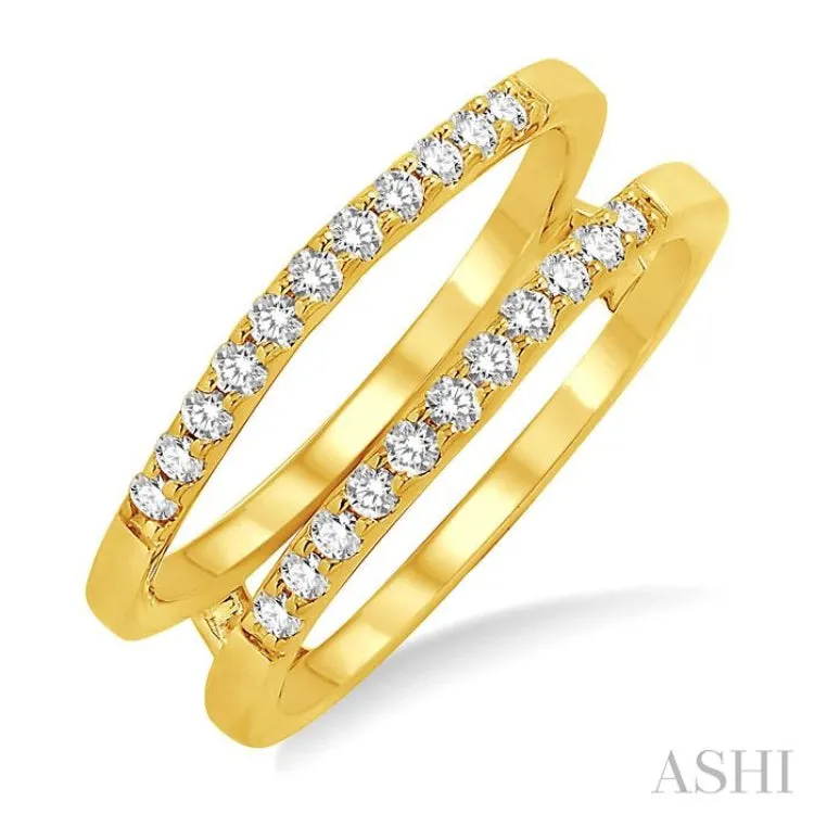 1/3 Ctw Round Cut Diamond Insert Ring in 14K Yellow Gold