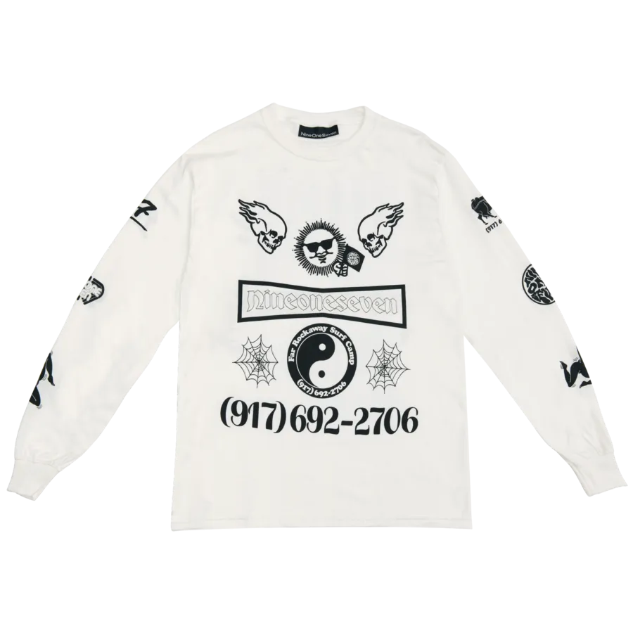 917 Collage L/S Tee - White