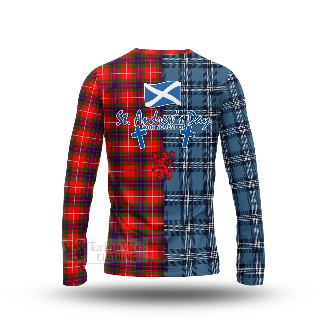 Abernethy Tartan Long Sleeve T-Shirt Happy St. Andrew's Day Half Tartan Style