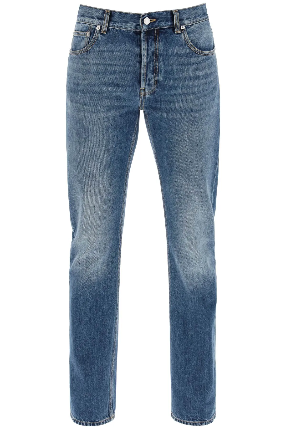 Alexander Mcqueen Straight Leg Jeans With Faux Pocket On The Back.