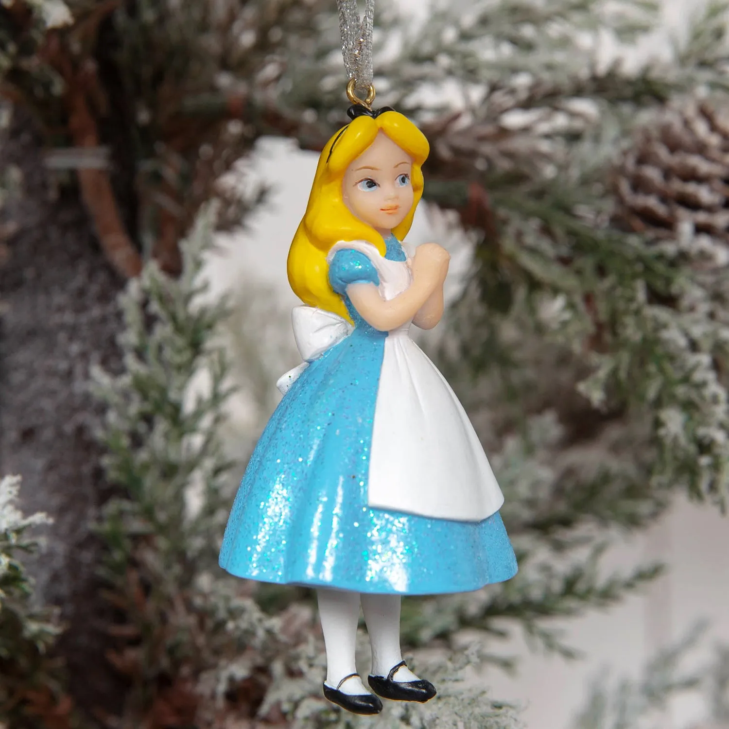 Alice in Wonderland Set of 4 3D Shaped Hanging Christmas Tree Decorations Disney Bauble