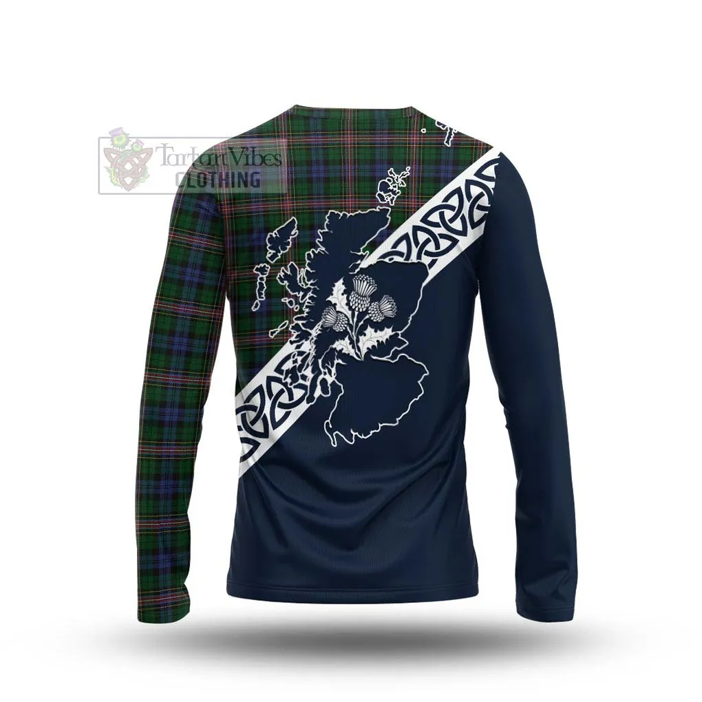 Allison Tartan Long Sleeve T-Shirt Featuring Thistle and Scotland Map