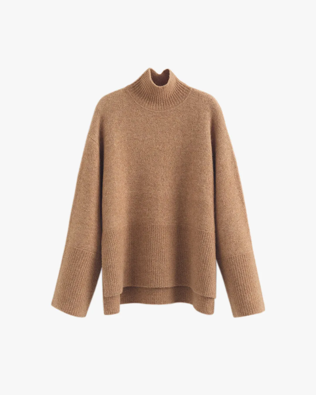 Alpaca Wool Relaxed Turtleneck Sweater