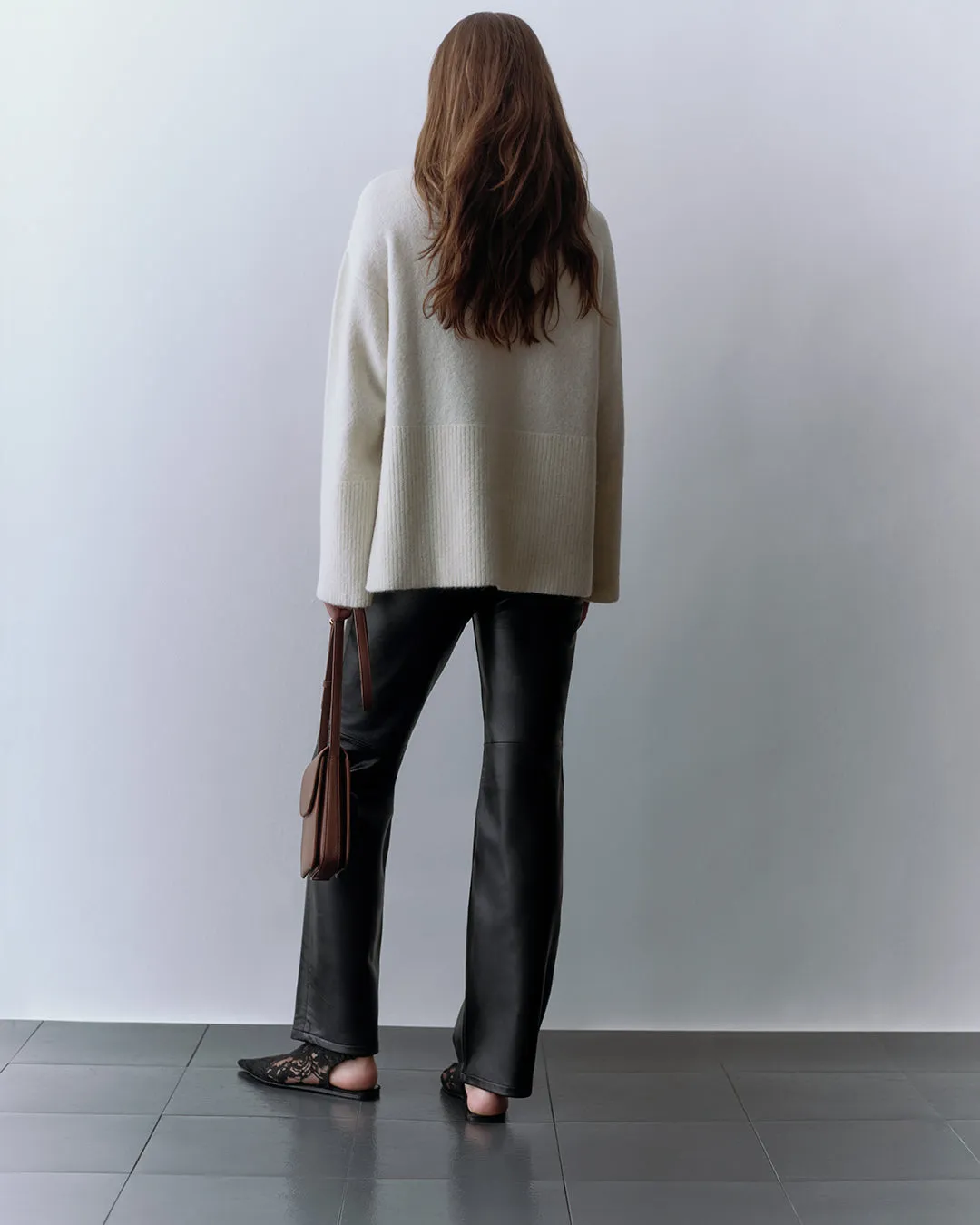 Alpaca Wool Relaxed Turtleneck Sweater