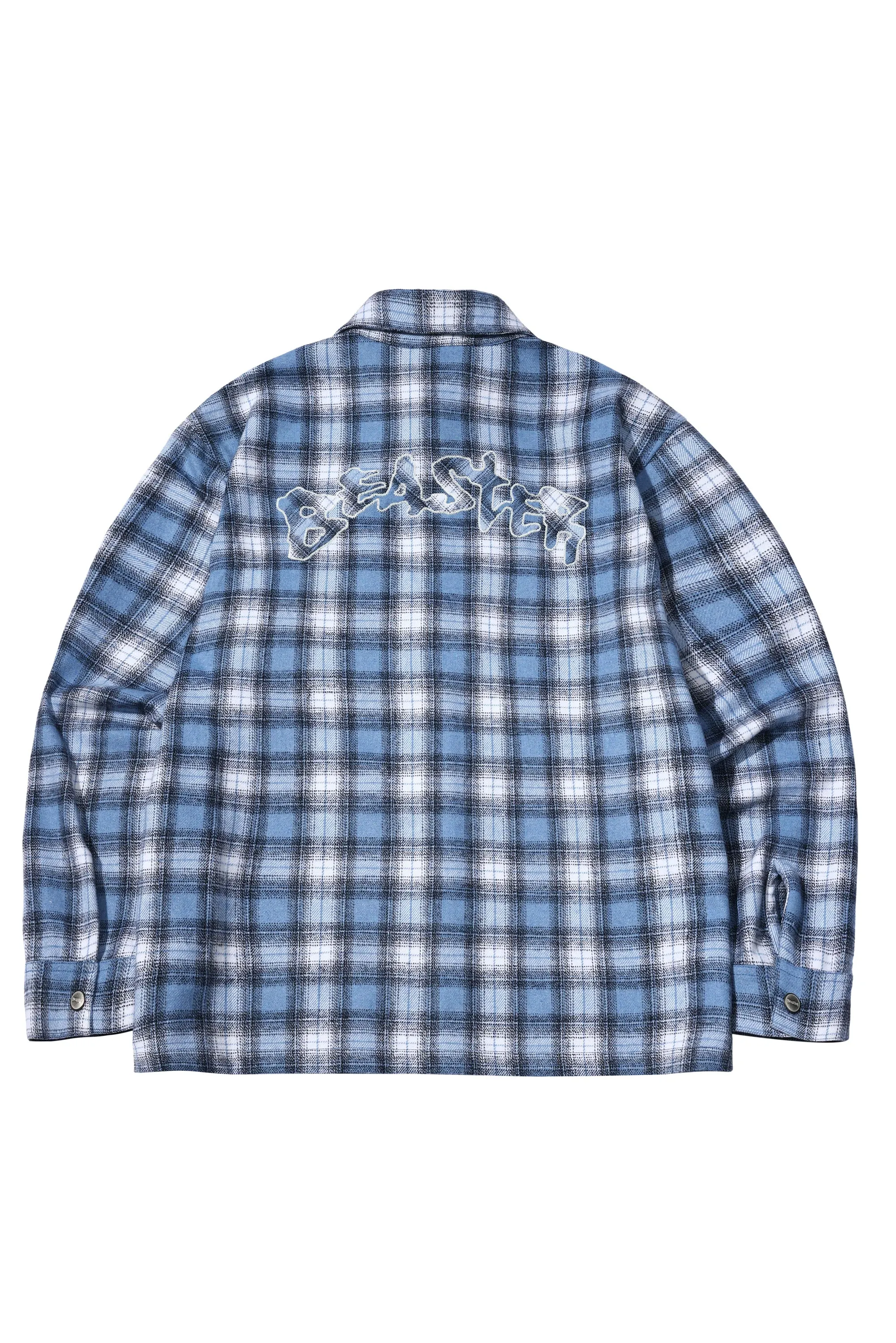 Applique Plaid Shirt Jacket