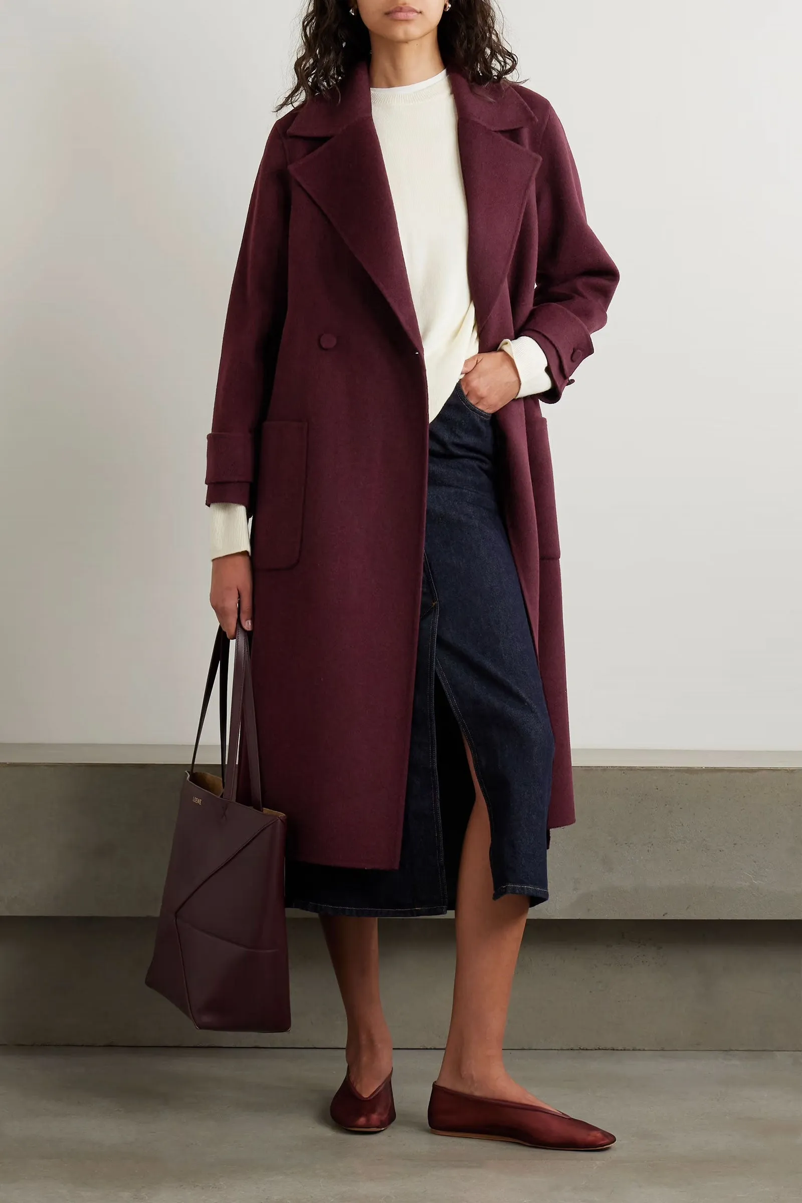 Arline Belted Double-breasted Wool and Cashmere-blend Coat