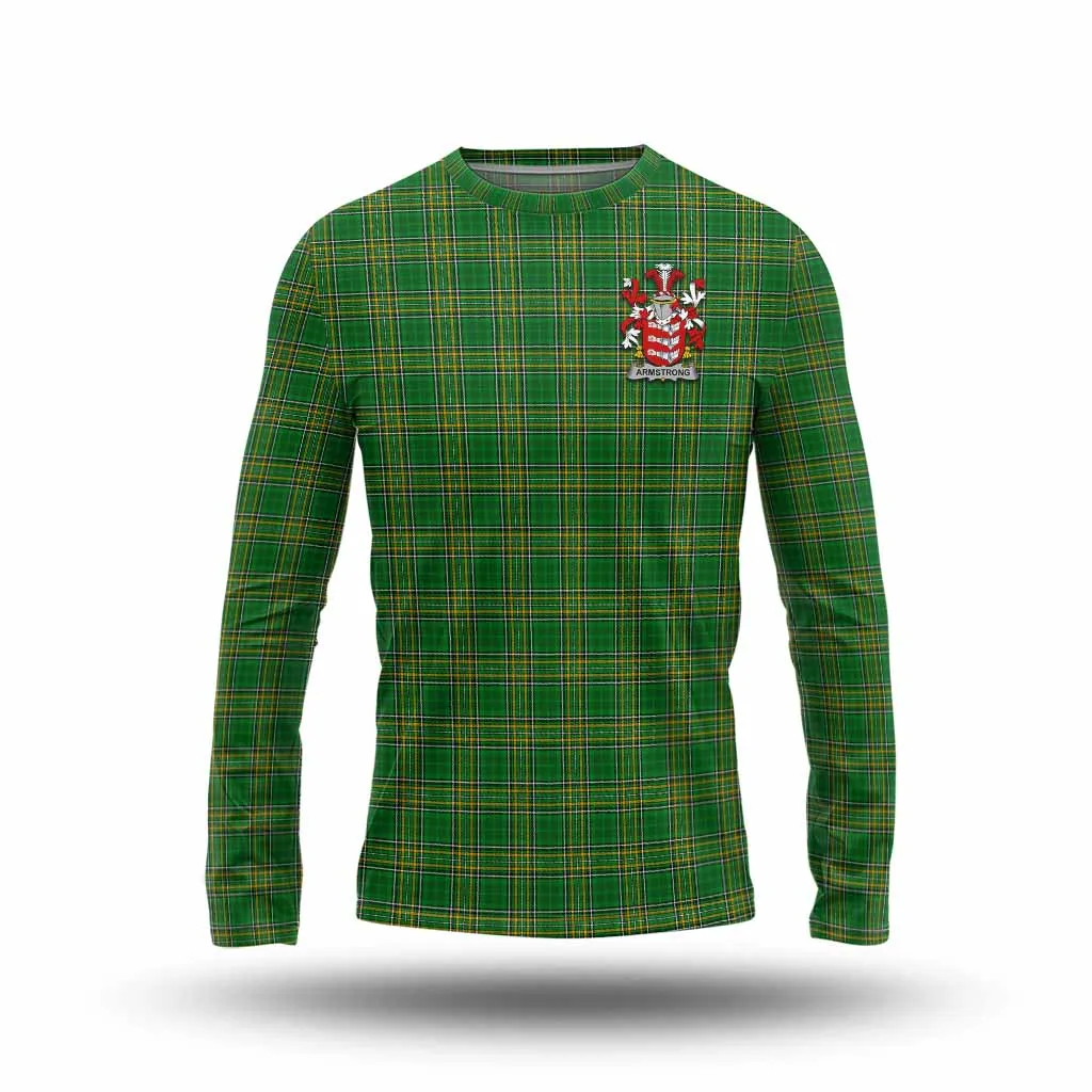 Armstrong Irish Clan Tartan Long Sleeve T-Shirt with Coat of Arms