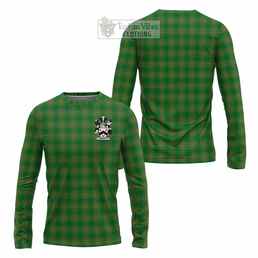 Arnott Irish Clan Tartan Long Sleeve T-Shirt with Coat of Arms