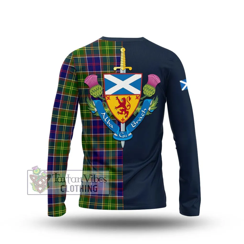 Arnott Tartan Long Sleeve T-Shirt Alba with Scottish Lion Royal Arm Half Style