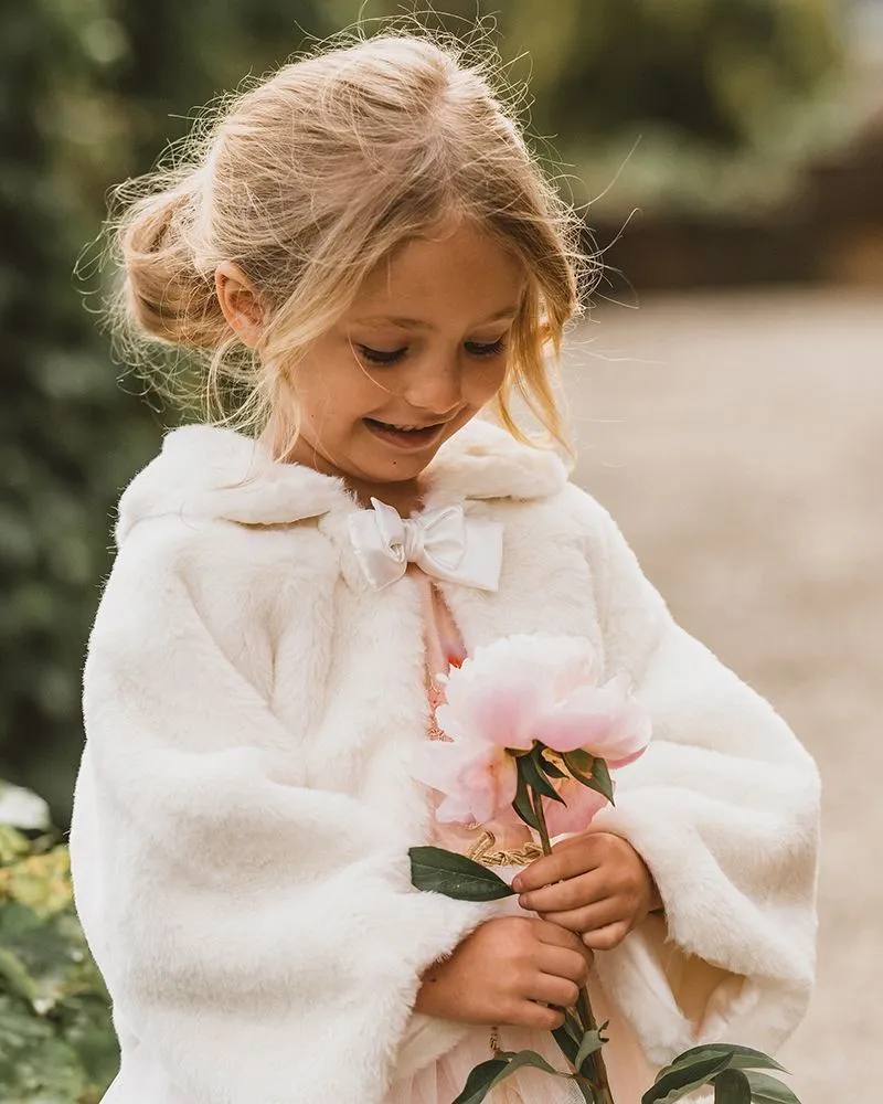 BÉBÉ FAUX FUR PETAL JACKET 00 - 2 YEARS