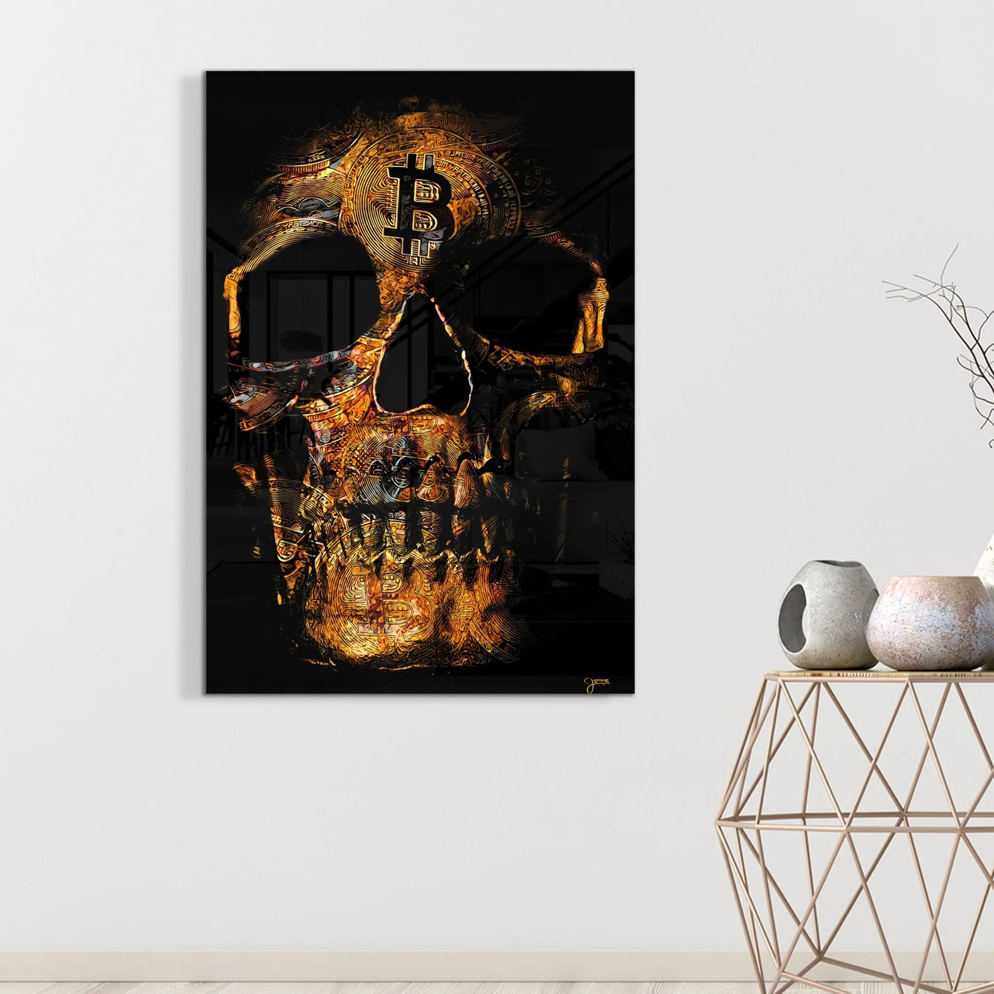 Bitcoin $kull Acrylic Print