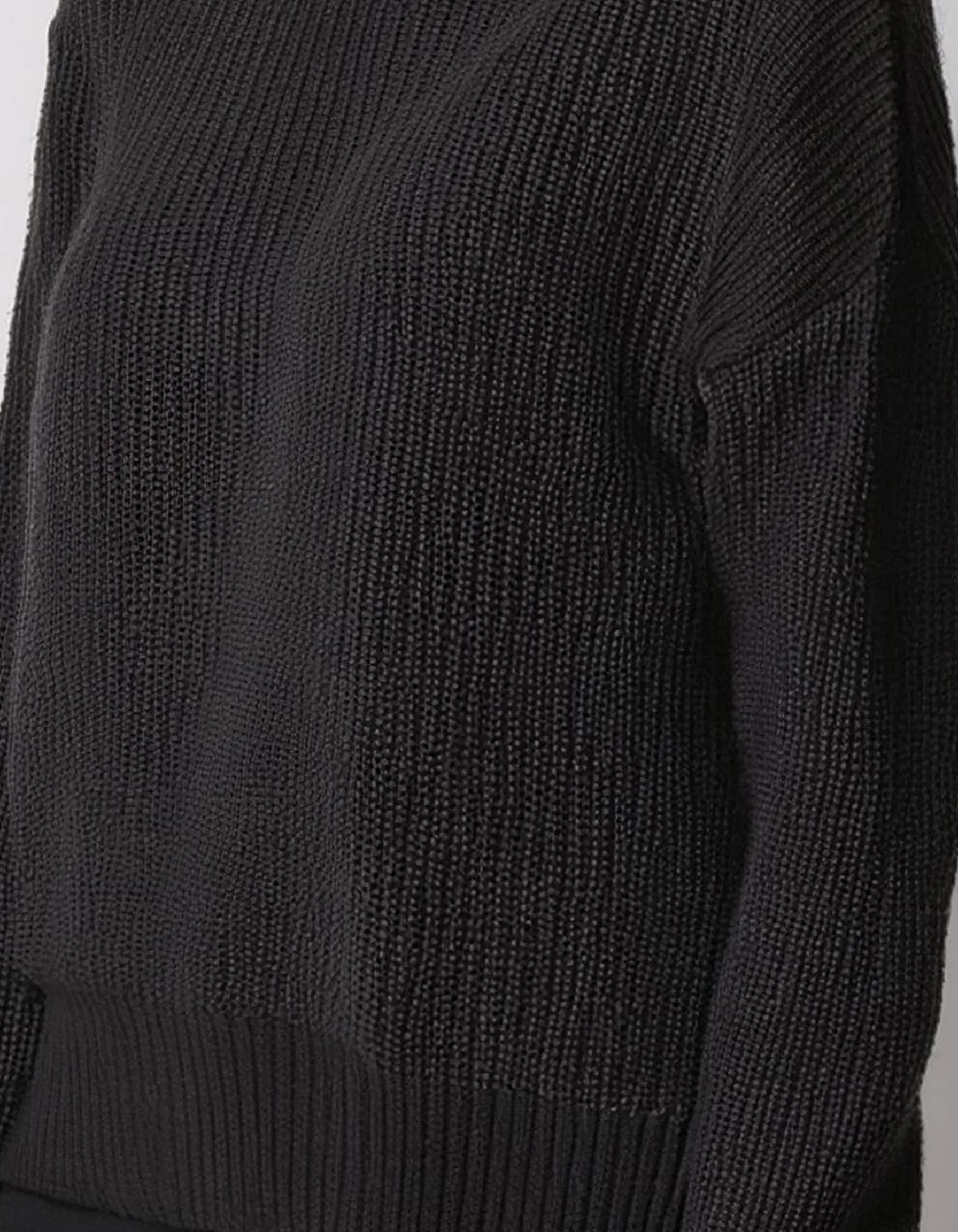 Black Relaxed Fit Turtleneck Pullover