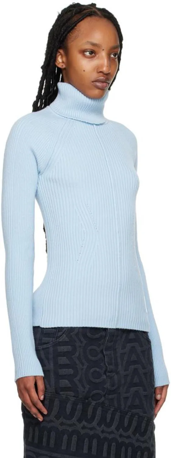 Blue 'The Ribbed' Turtleneck