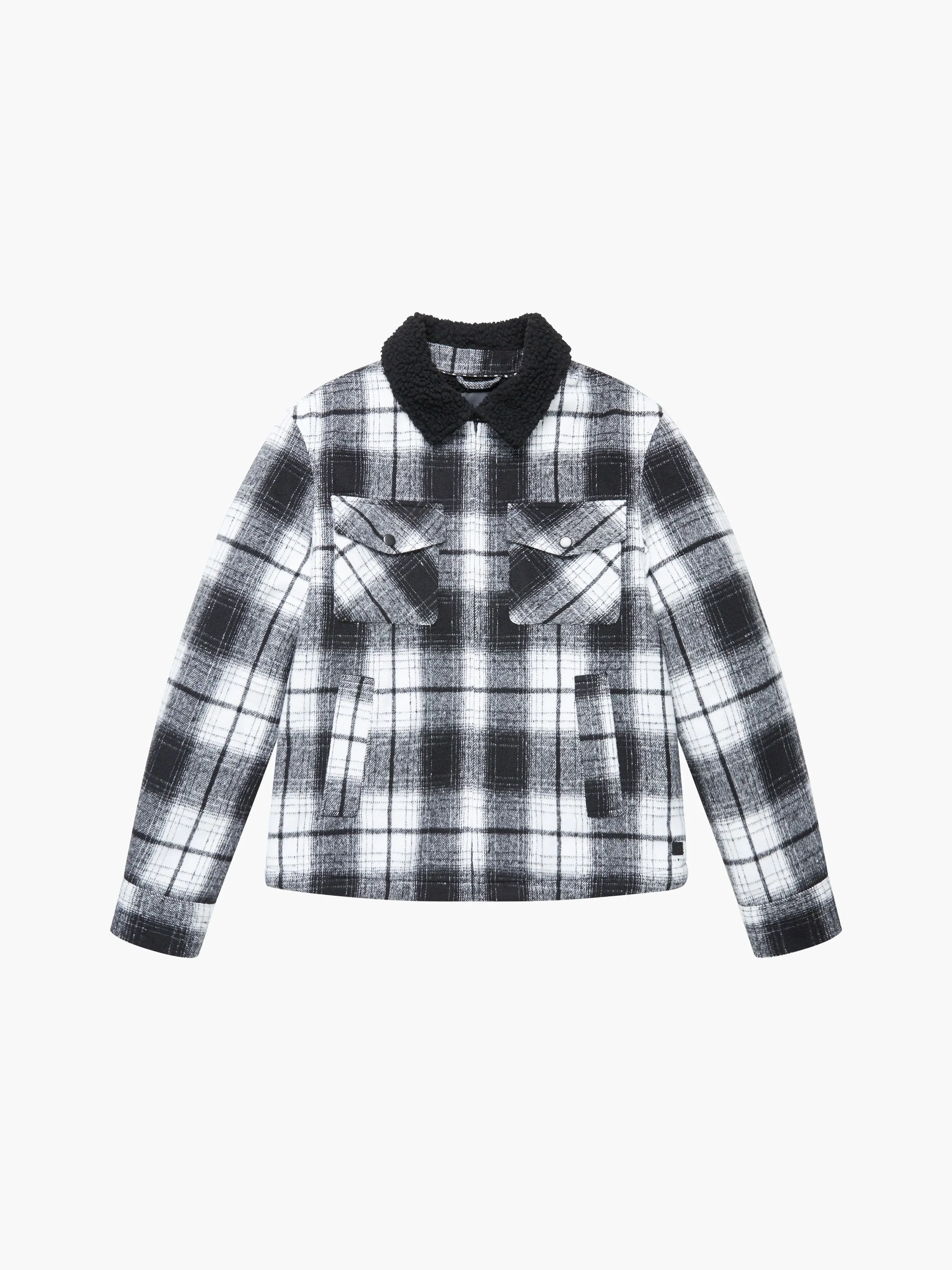 Borg Collar Checked Jacket