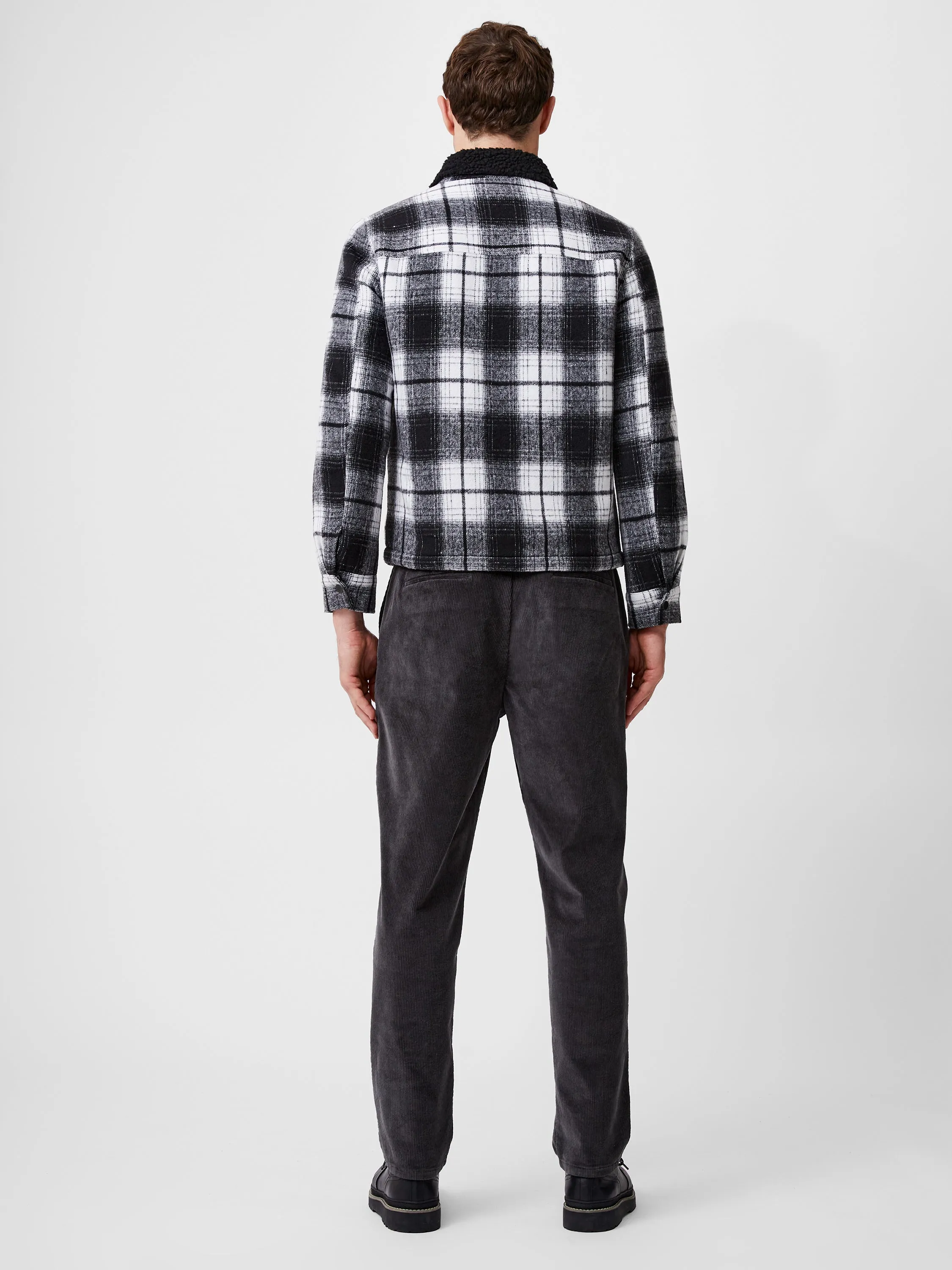 Borg Collar Checked Jacket