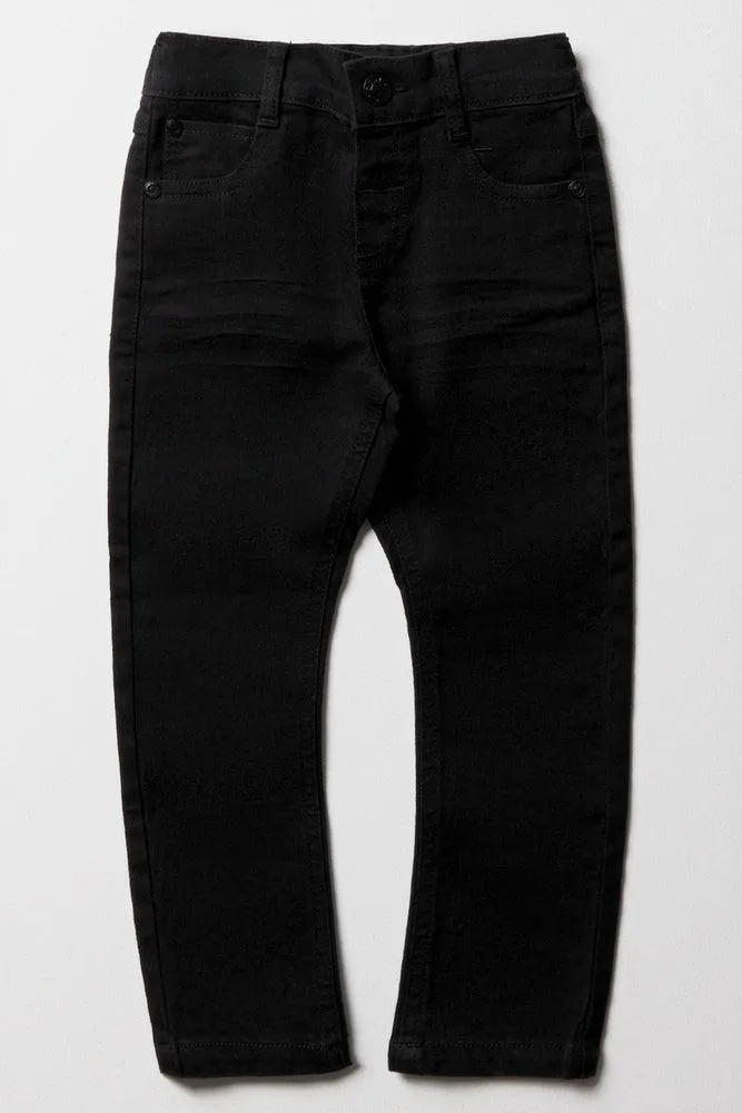 Bow Leg Denim Jeans Black