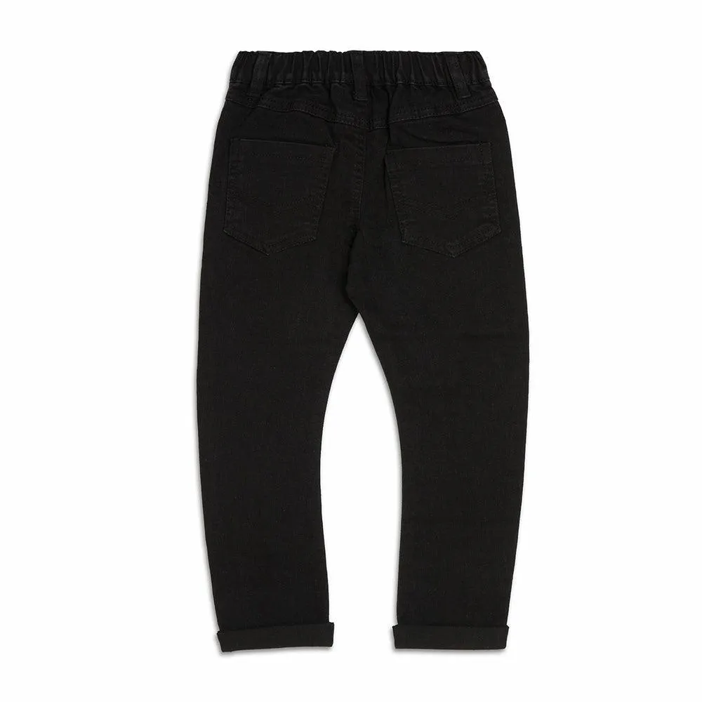 Bow Leg Denim Jeans Black