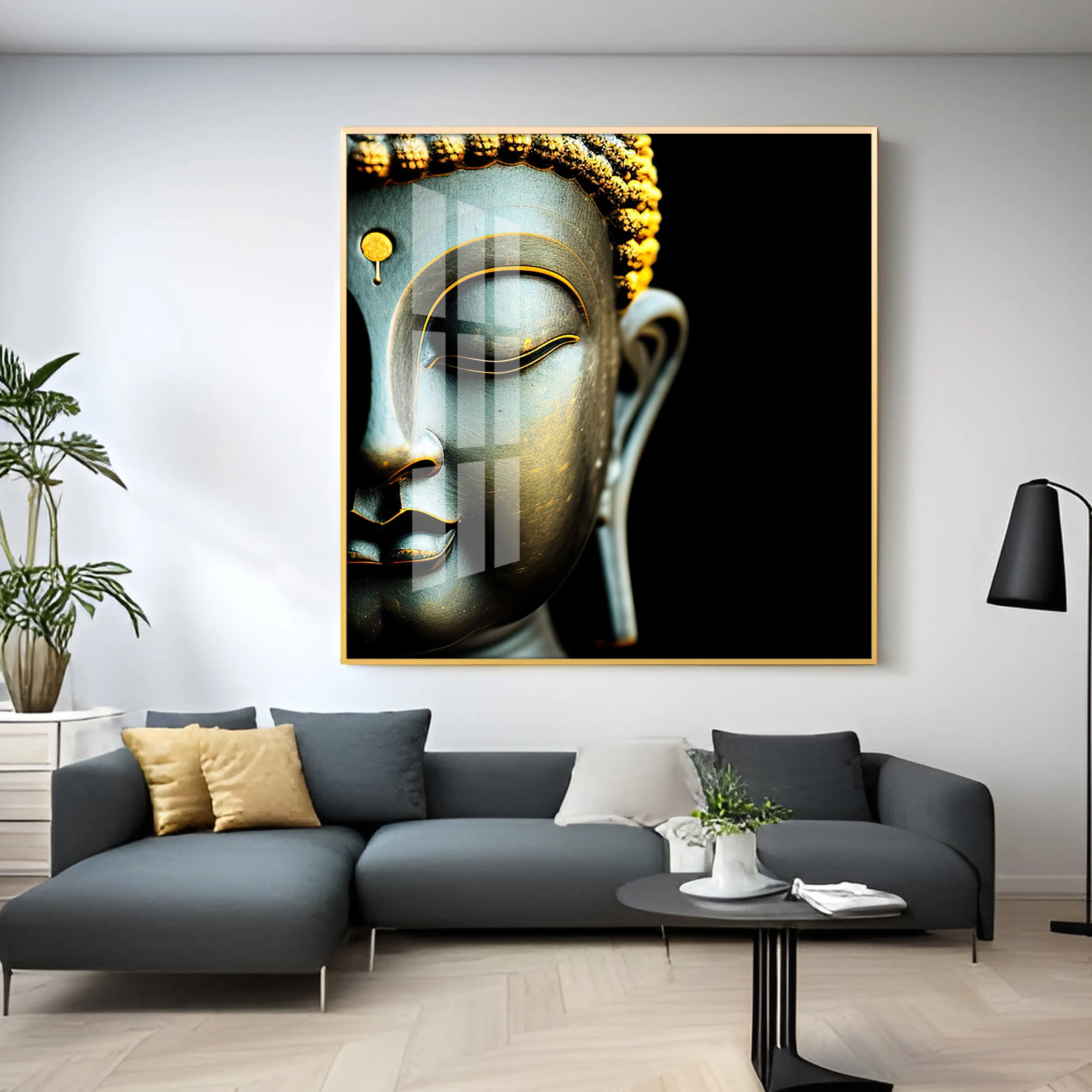 Buddha Statue Premium Acrylic Square Wall Art