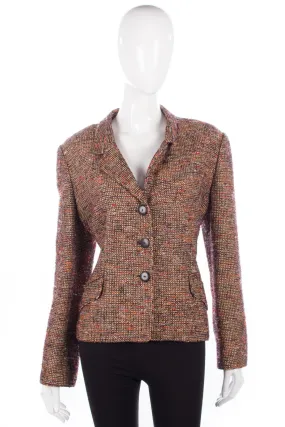 Caroline Charles Cotton Mix Jacket Orange and Brown Size 16