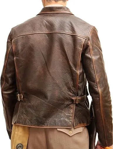 Classic Indiana Jones Vintage Brown Leather Jacket: Uncover the Adventure