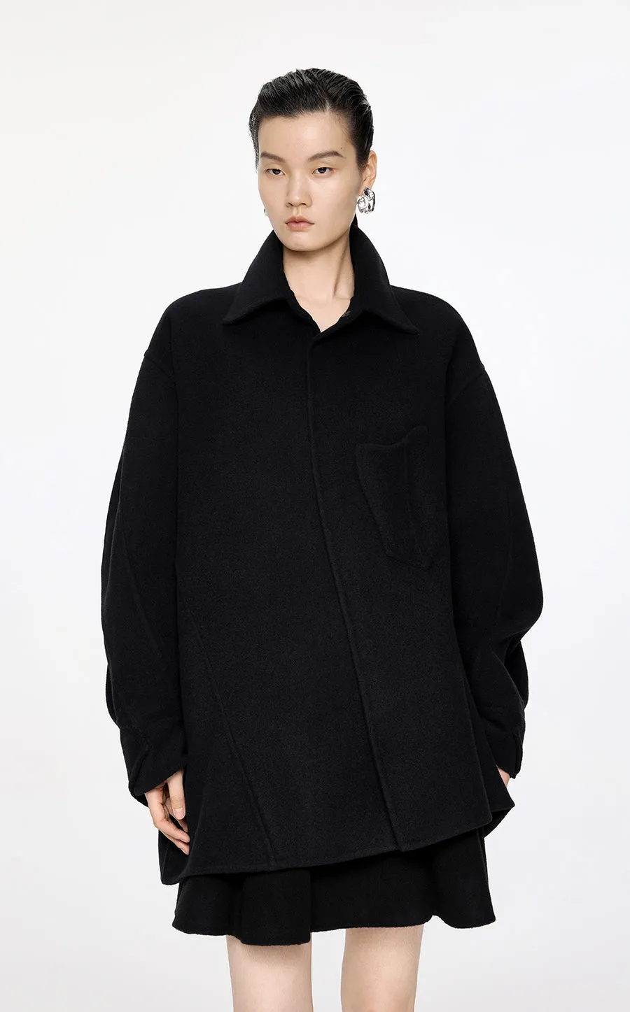 Coat / JNBY Irregular Oversize Wool-Blend Coat