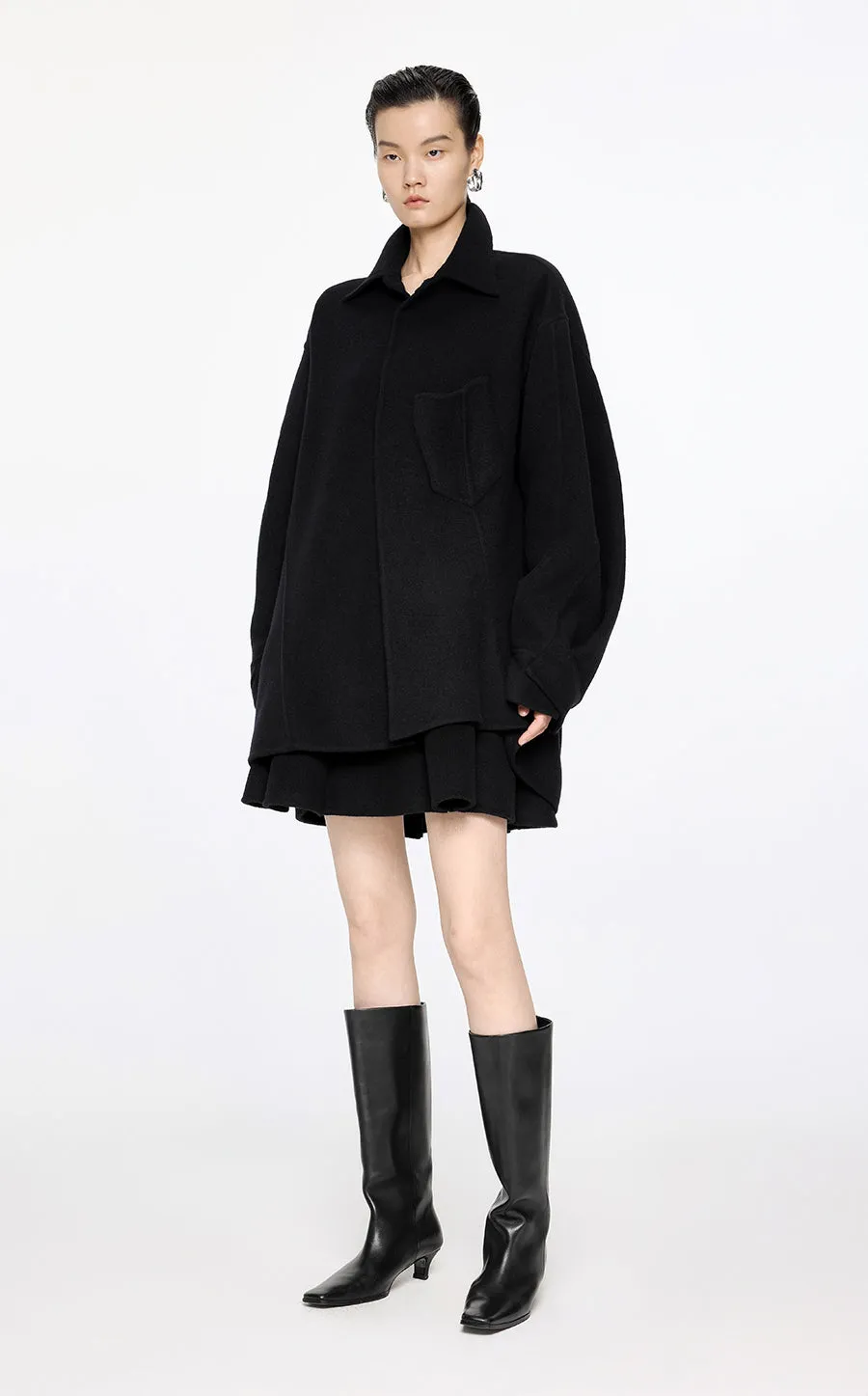 Coat / JNBY Irregular Oversize Wool-Blend Coat