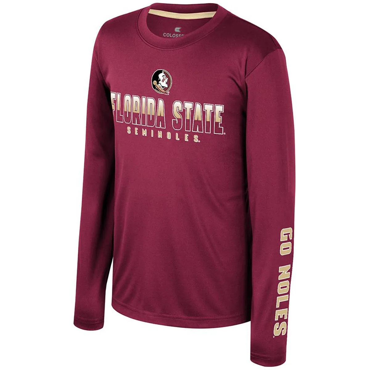 Colosseum Youth Seminole Logo/Florida State Seminoles Long Sleeve Performance T-shirt - Garnet