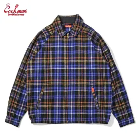 Cookman Delivery Jacket - Woolmix Tartan : Scottish Navy