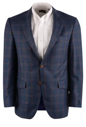 Coppley Navy & Brown Windowpane Sport Coat