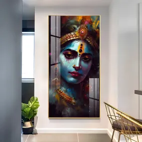 Divine Shri Krishna Premium Acrylic Vertical Wall Art