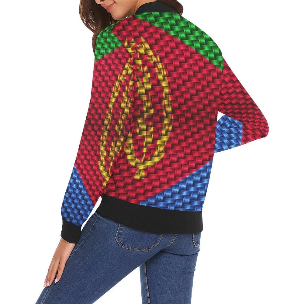 ERITREA FLAG All Over Print Bomber Jacket for Women