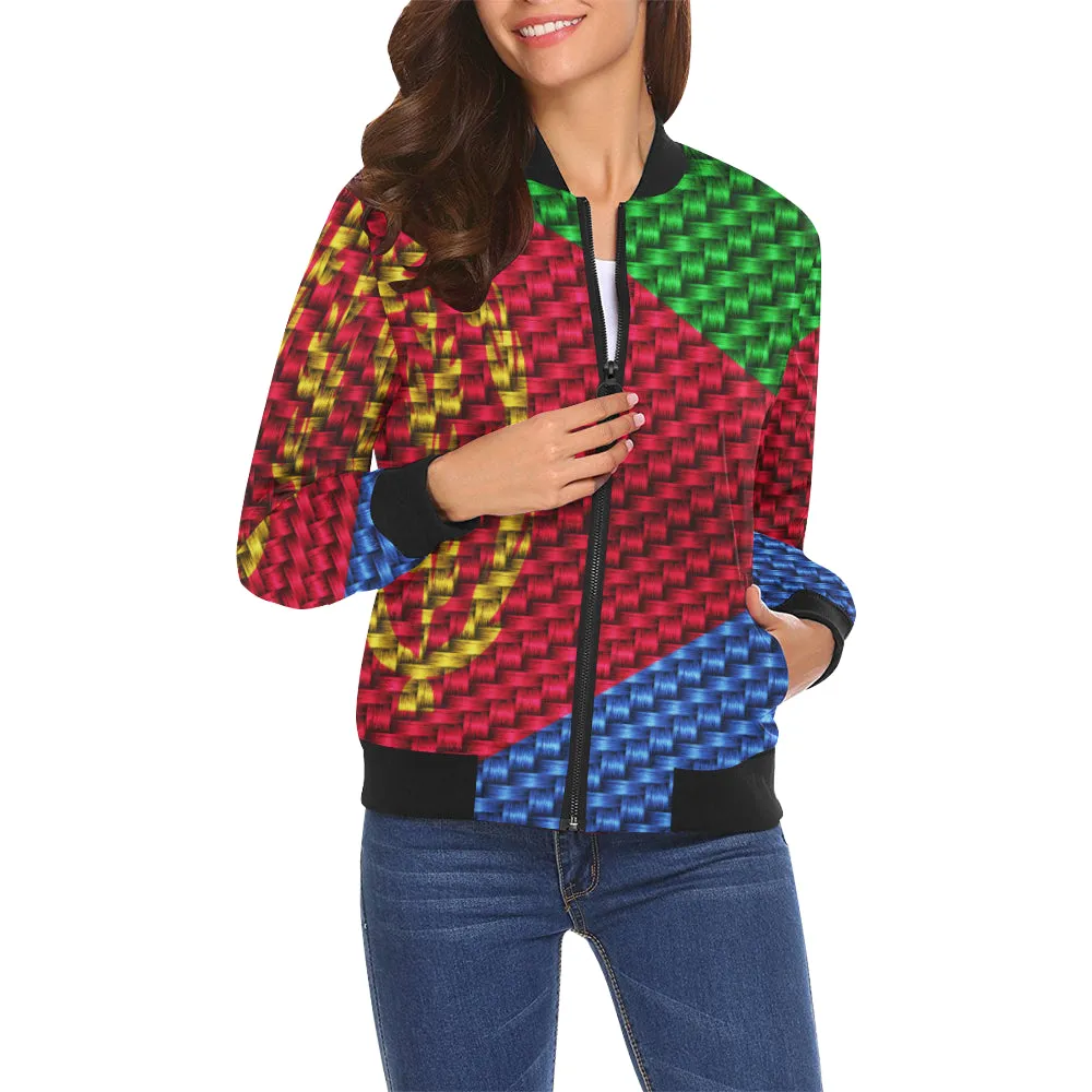 ERITREA FLAG All Over Print Bomber Jacket for Women