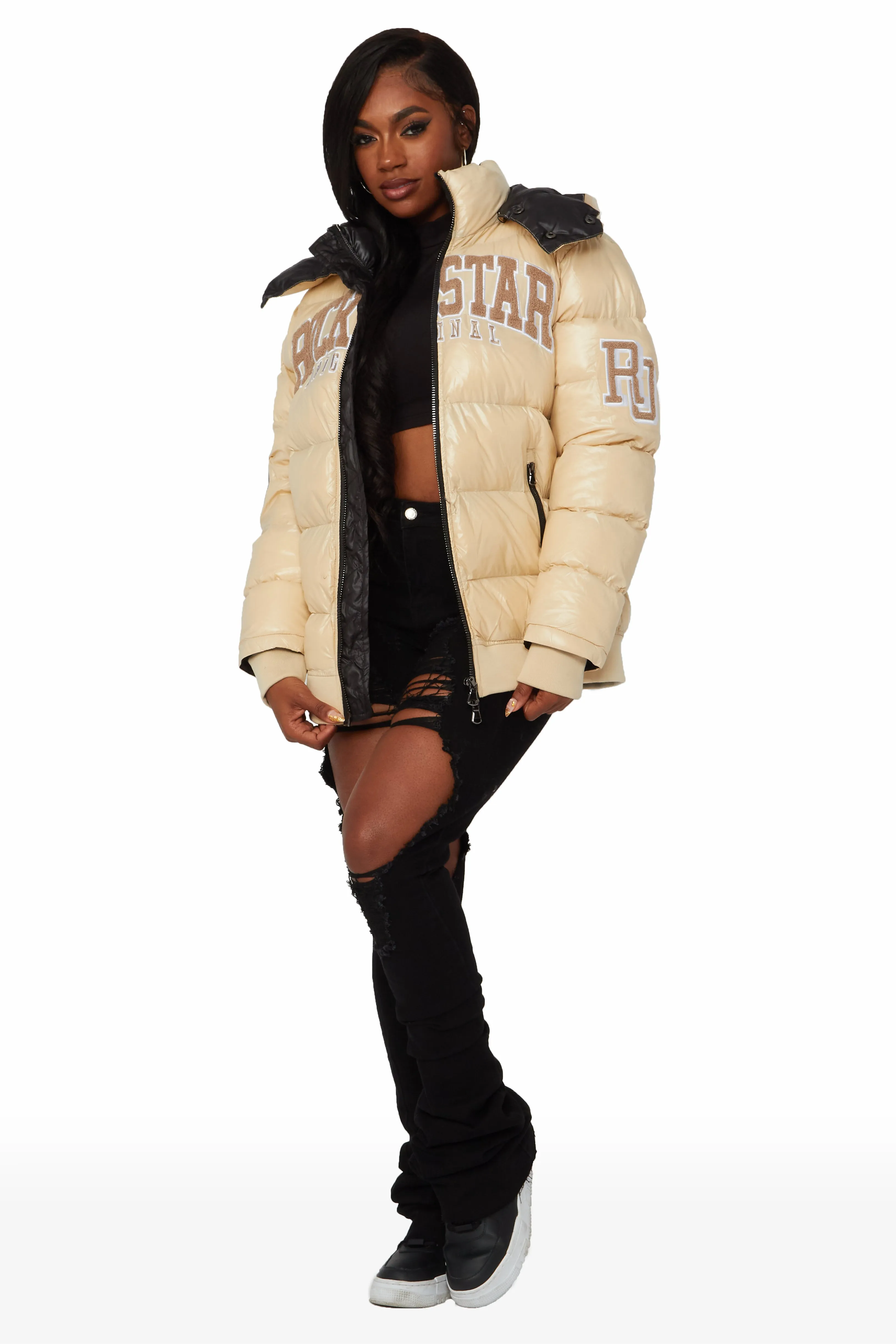 Esmeralda Beige Puffer Jacket