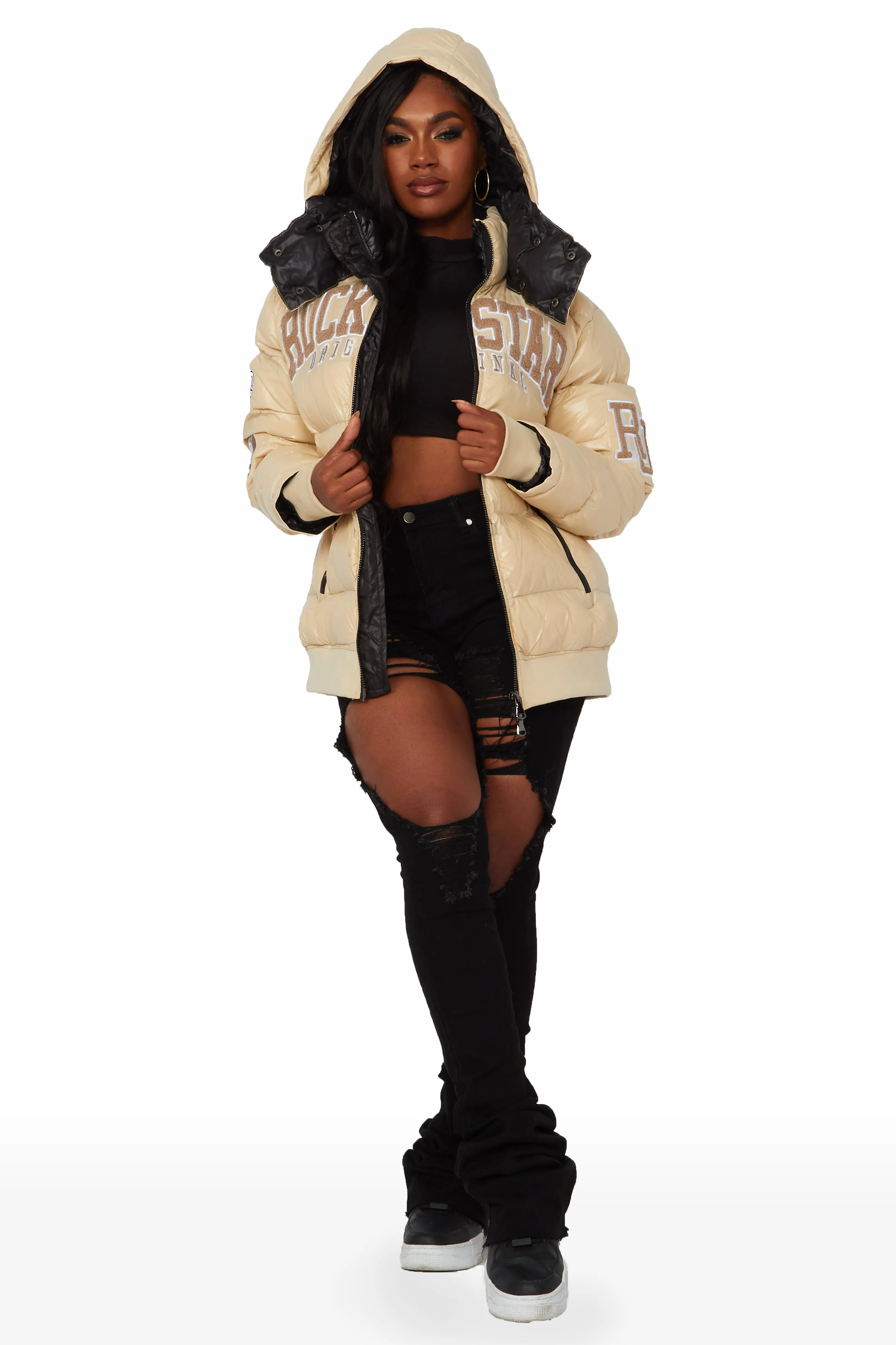 Esmeralda Beige Puffer Jacket