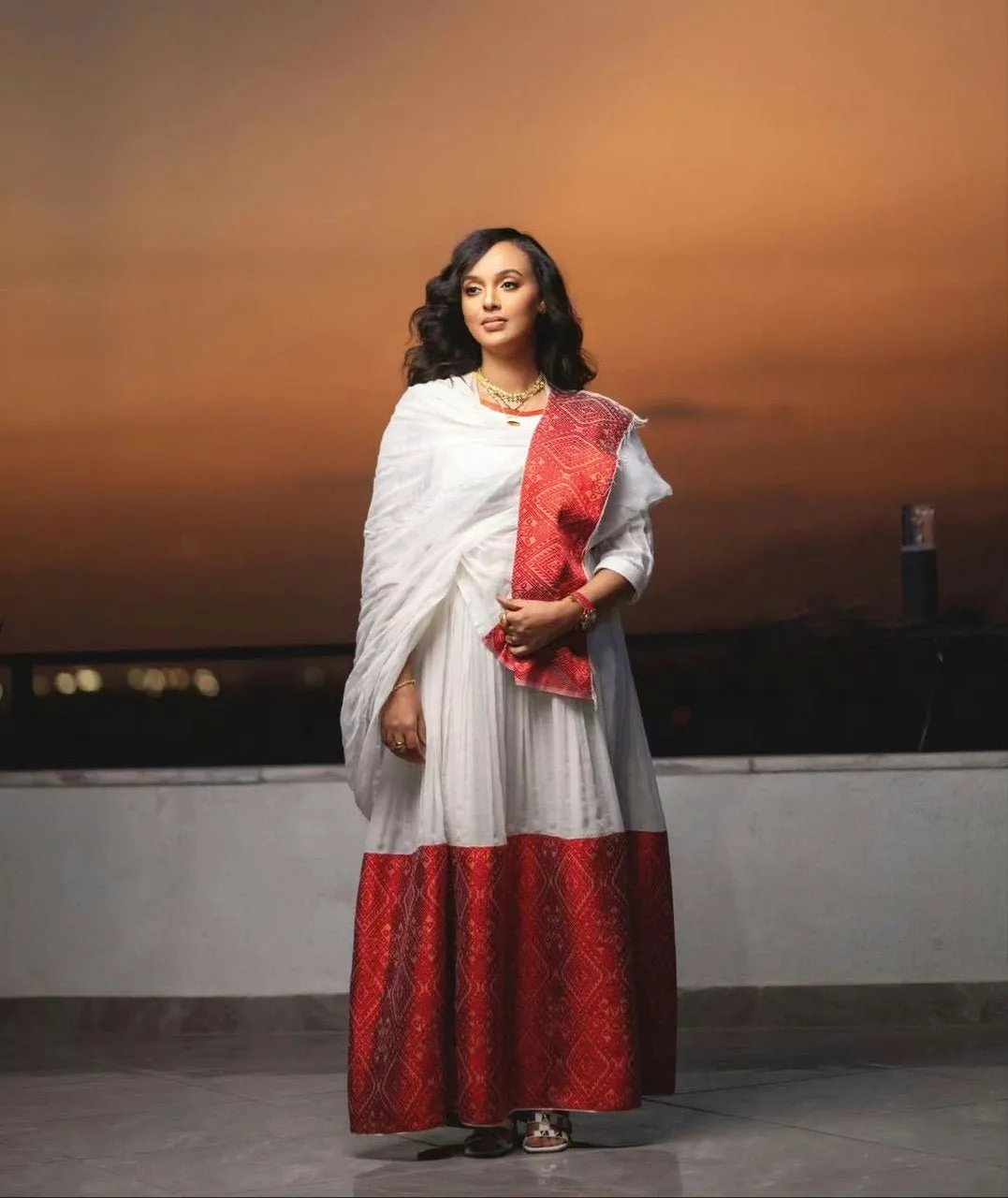 Eternal elegance habesha dress exquisite red patterned habesha kemis