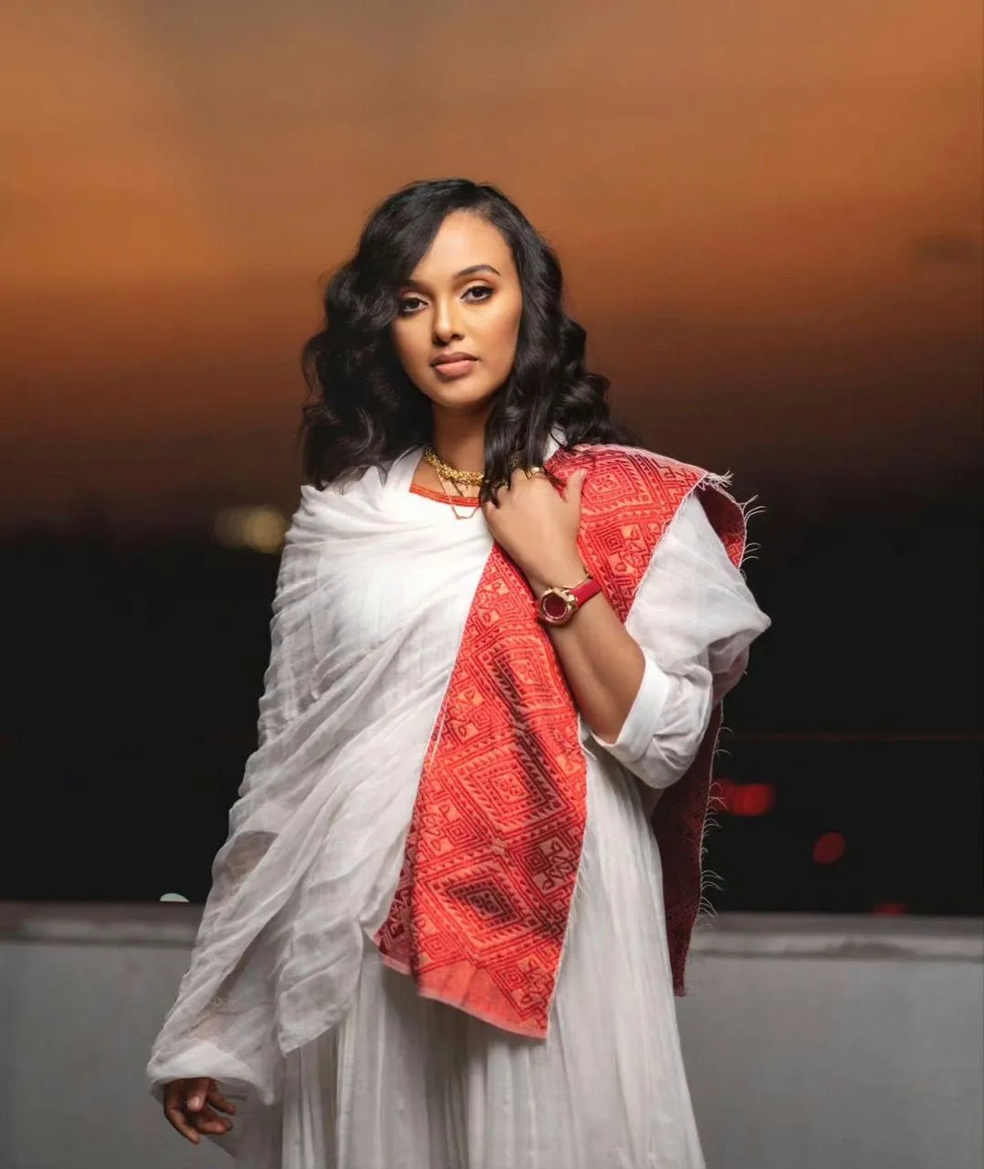 Eternal elegance habesha dress exquisite red patterned habesha kemis