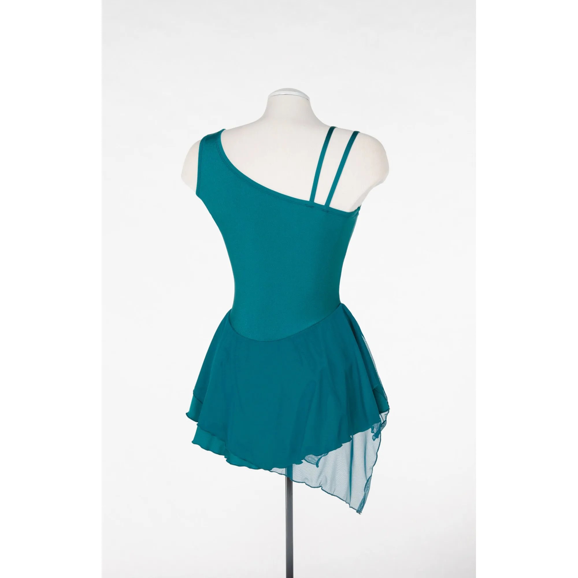 F23025P Competition Figure Skating One Shoulder Dress PLAIN