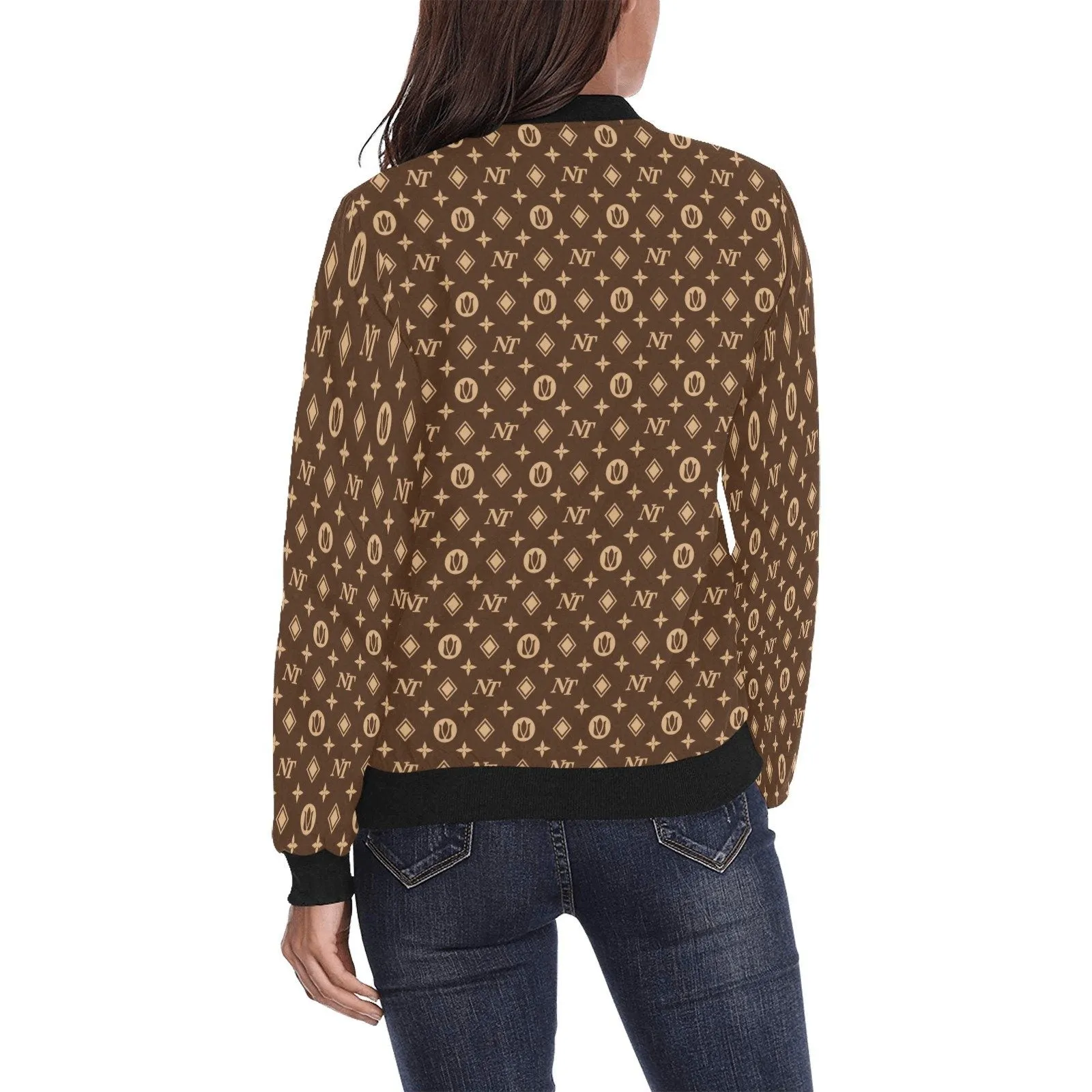 Fancy NT Brown Bomber Jacket for Women