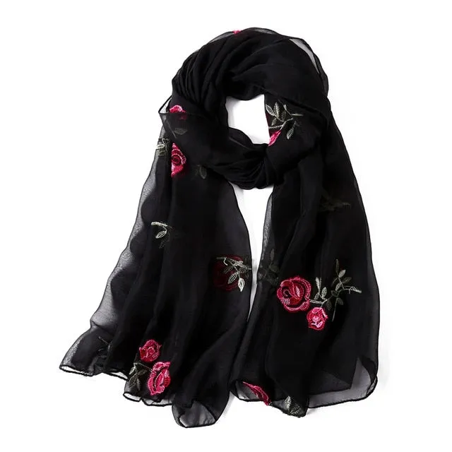 Fashion Silk Scarf Floral Printed Bandana Shawl #FS-22