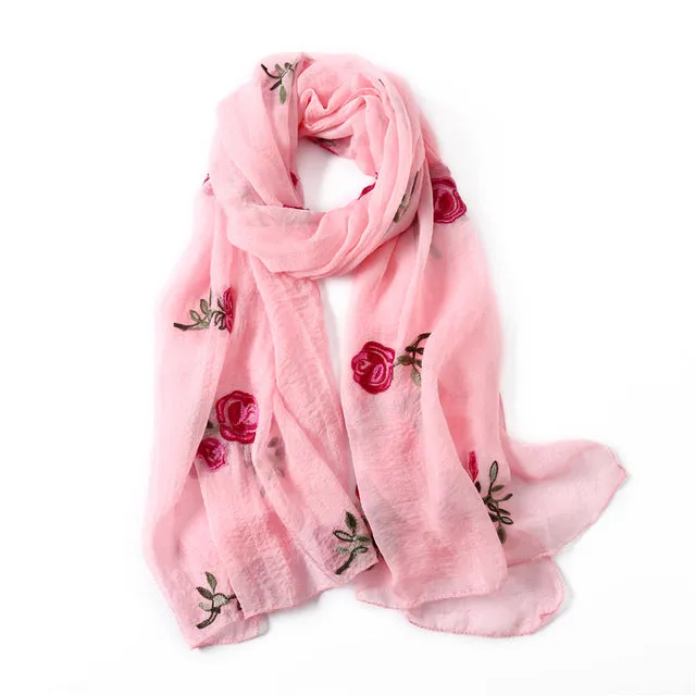 Fashion Silk Scarf Floral Printed Bandana Shawl #FS-22