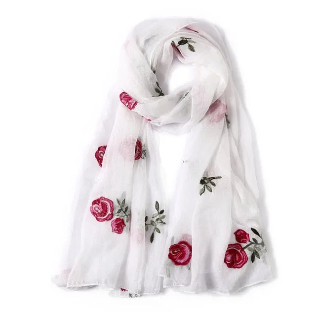 Fashion Silk Scarf Floral Printed Bandana Shawl #FS-22