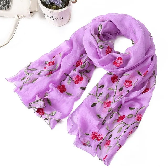 Fashion Silk Scarf Floral Printed Bandana Shawl #FS-22