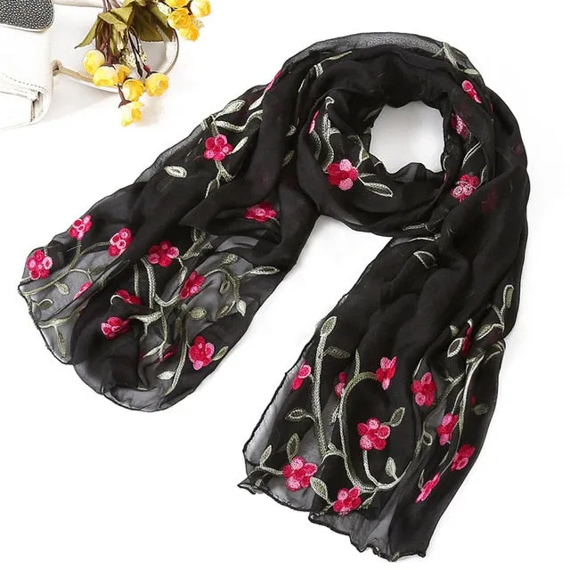 Fashion Silk Scarf Floral Printed Bandana Shawl #FS-22