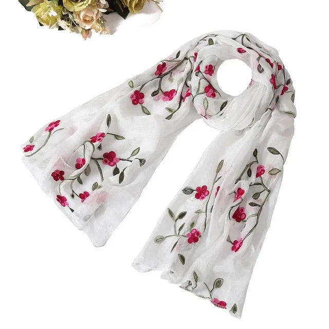 Fashion Silk Scarf Floral Printed Bandana Shawl #FS-22