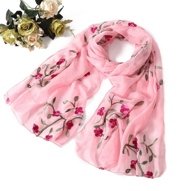 Fashion Silk Scarf Floral Printed Bandana Shawl #FS-22