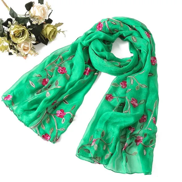 Fashion Silk Scarf Floral Printed Bandana Shawl #FS-22