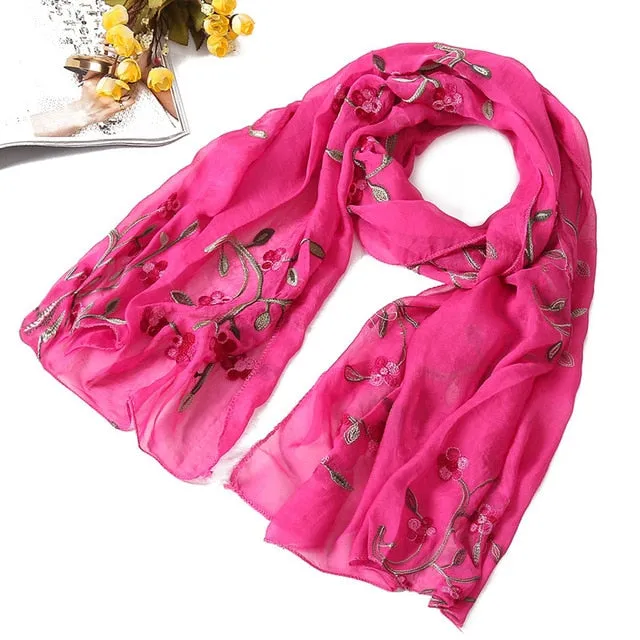 Fashion Silk Scarf Floral Printed Bandana Shawl #FS-22