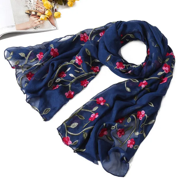 Fashion Silk Scarf Floral Printed Bandana Shawl #FS-22