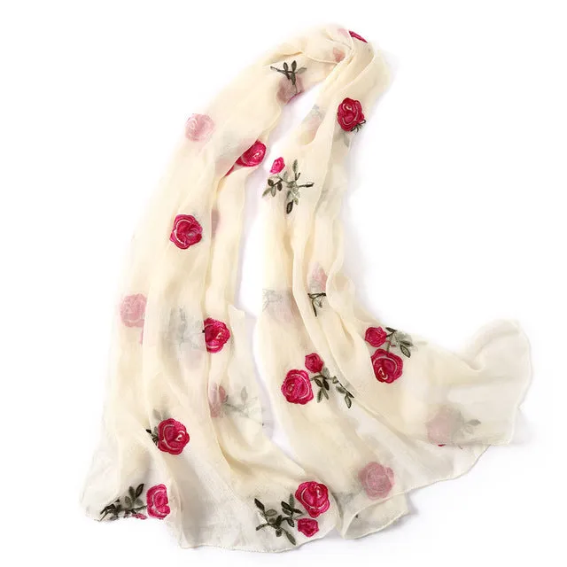 Fashion Silk Scarf Floral Printed Bandana Shawl #FS-22